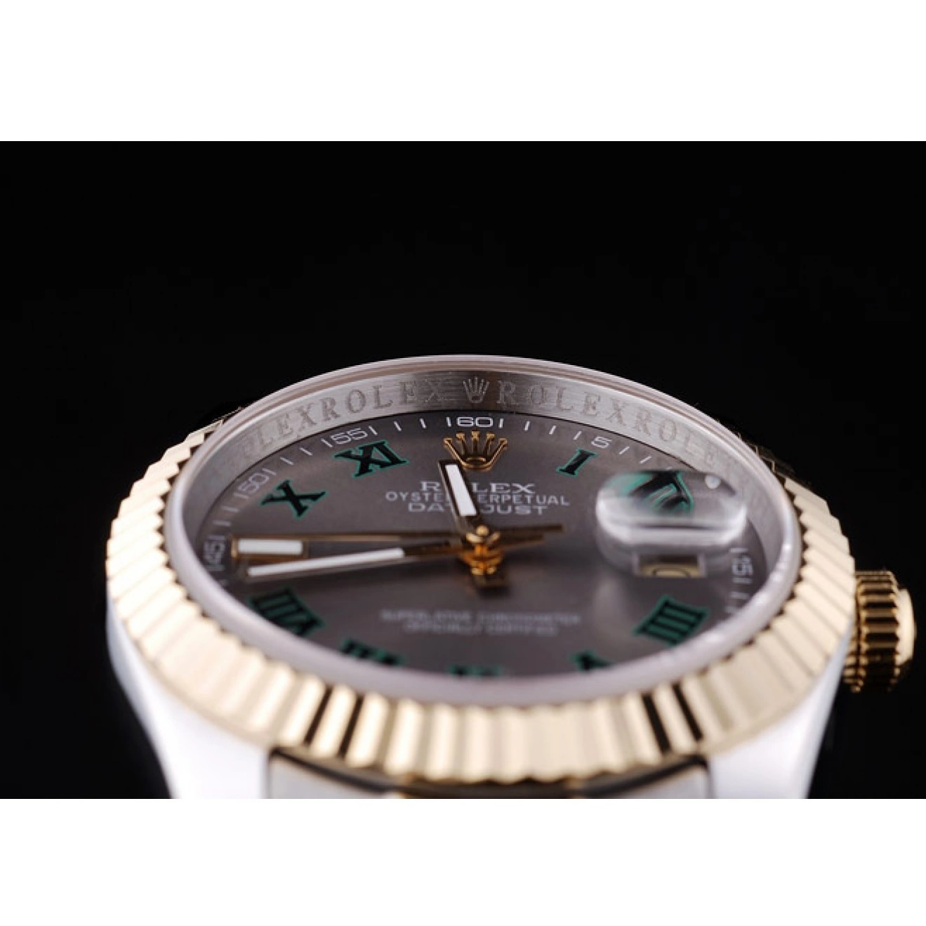 Good Copy Rolex Watches Ribbed Grey Bezel Datejust Dial Rolex 7460 0706